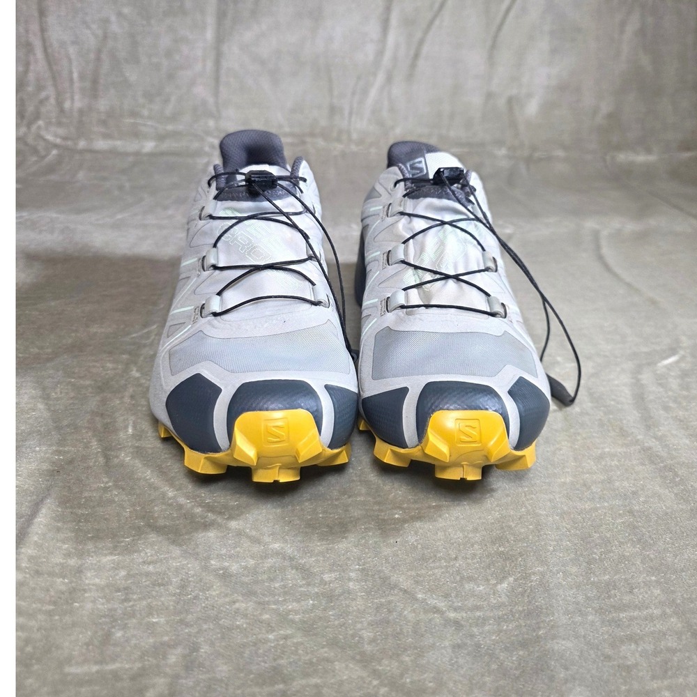 Salomon Trail Running Shoes White Gray Yellow Accent - Picture 2 of 12